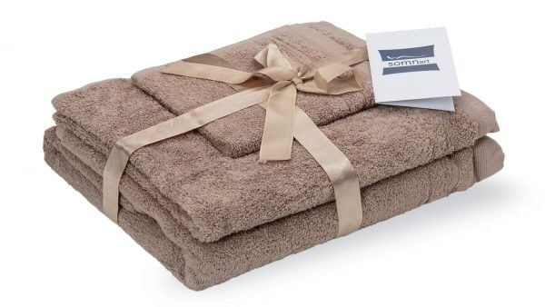 Set prosoape bumbac Somnart 600gsm de fata 50×90 cm + de corp 70×140 + de maini 30×50 cm, bej