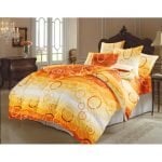 Lenjerie pentru 2 persoane Somnart Ultrasleep, bumbac 100%, portocaliu, model cercuri