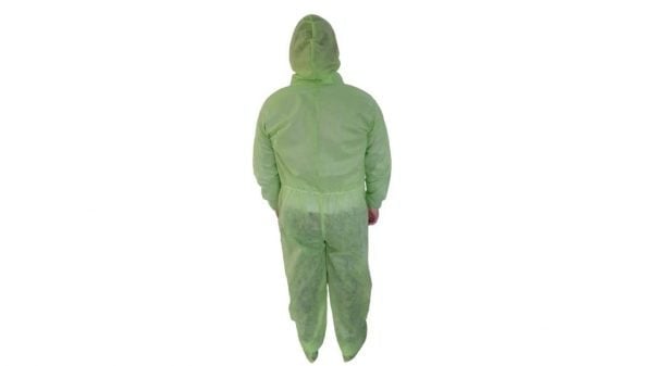 Combinezon unica folosinta, verde, material polipropilena TNT, 40 g/mp – L