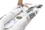 Set Baby Nest Somnart Cosulet bebelusi + Salteluta 42x84x2cm + Paturica 70x70cm, model Rachete