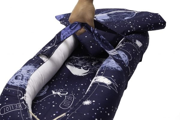 Baby Nest Somnart: Cosulet bebelusi + Salteluta 42x84x2 cm + Paturica 70×70 cm model Cosmos