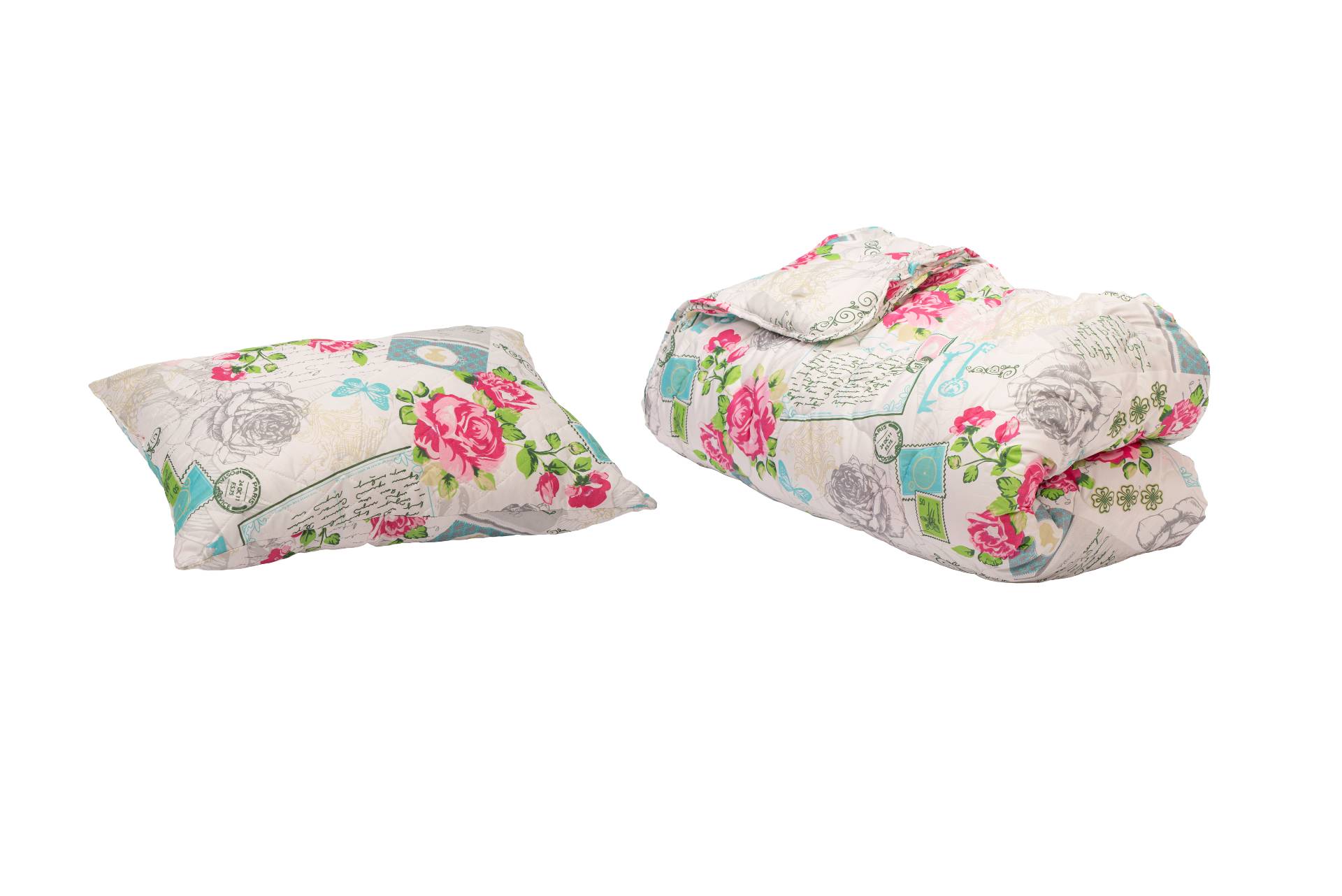 Set pilota 140×200 cm si perna 50×70 cm Roses Somnart, microfibra, 250 g, multicolor Set pilota 140×200 cm si perna 50×70 cm Roses Somnart, microfibra, 250 g, multicolor