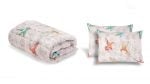 Set pilota primavara/vara si 2 perne Viseo Colibri 🐦🐦 Somnart, microfibra, 150 g/mp, 180×200 cm + 2 x 50×70 cm