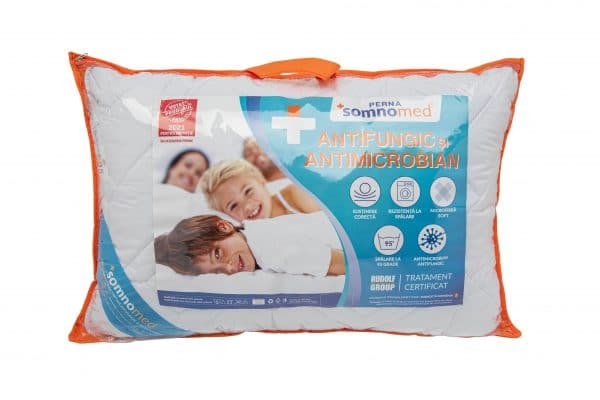 Perna Somnomed Antimicrobiana lavabila la 95°C – 50 x 70 cm, ambalata la geanta cu manere