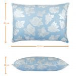 Perna SOMNART, 50×70 cm, umplutura pene 90%, puf 10%, bumbac 100%, model floral bleu