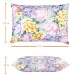 Perna SOMNART, 50×70 cm, umplutura pene 90%, puf 10%, bumbac 100%, model floral multicolor
