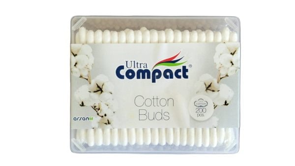 Betisoare de urechi, 100% bumbac, Ultra Compact Cotton Buds, 200 buc