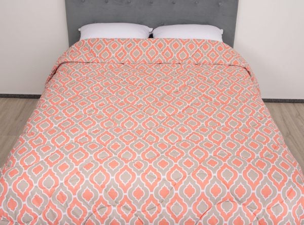 Pilota de iarna matlasata Iris Somnart, 180×200 cm, policotton imprimat, sezon rece, 400 g/mp
