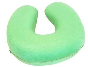 Perna calatorie SomnART, spuma Memory, verde, 32x32x8