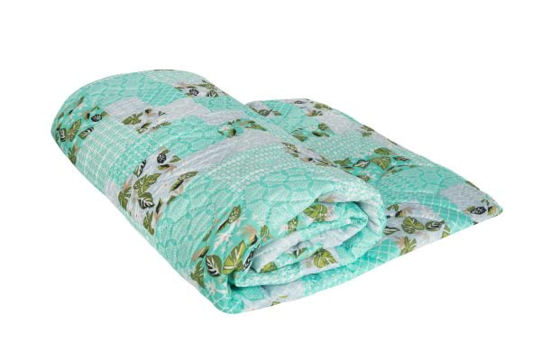 Pilota matlasata Ultrasleep Green Flowers Somnart, 150×200 cm, 250 g, microfibra, lavabila la 40°C