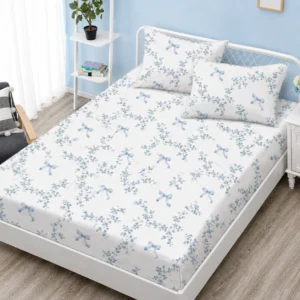 Husa de pat Finet + 2 fete de perna, pentru saltea de 160×200 cm, Blue Breeze, 11