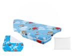 Pachet 1 Saltea Pat SomnART bebelusi si copii Aviator 60×120 + 1 Patura impermeabila bumbac + 1 Perna Latex Puiutul Mamei