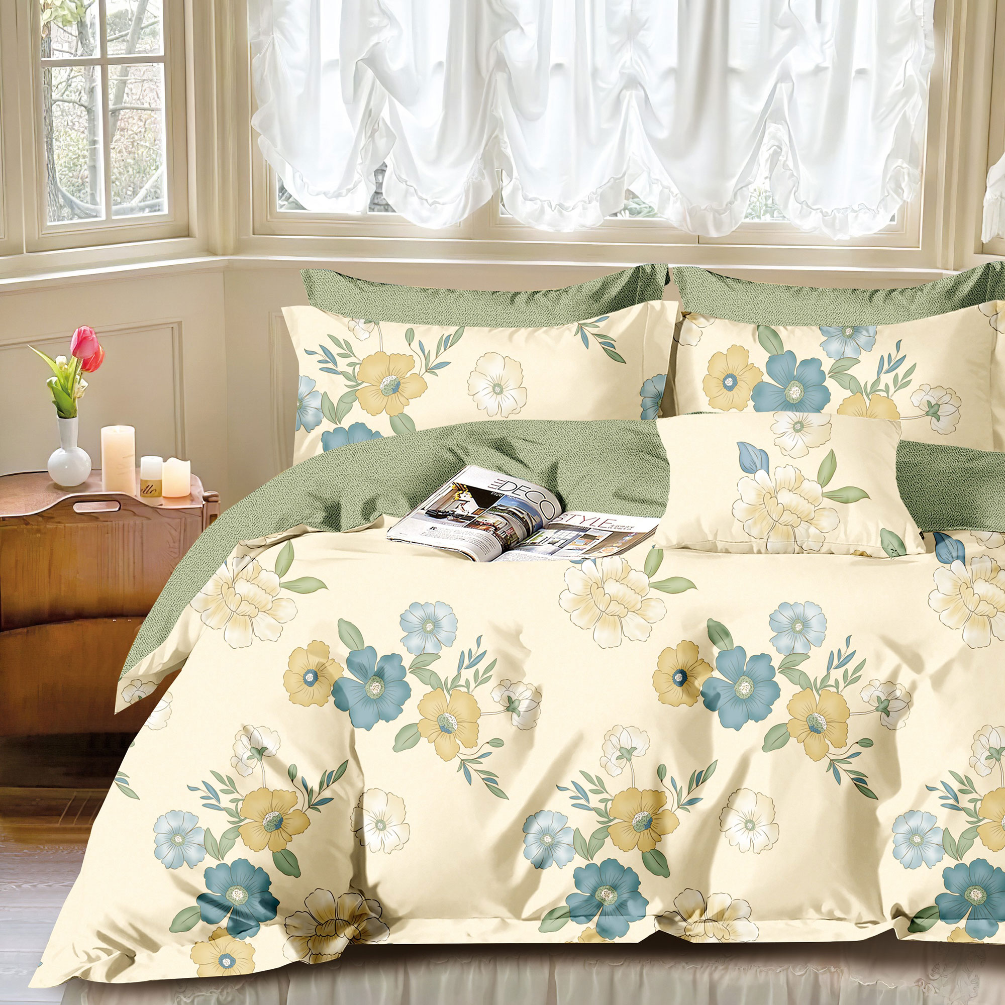 Lenjerie de pat Percale 2PXXL, 4 piese, cearceaf pat clasic 240cm x 260cm, cearceaf pilota 200cm x 230cm, 2 fete perna 50 x 70, PRC97