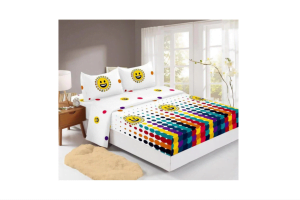 Husa de pat Finet + 2 fete de perna, pentru saltea de 140×200 cm, smile face 😀