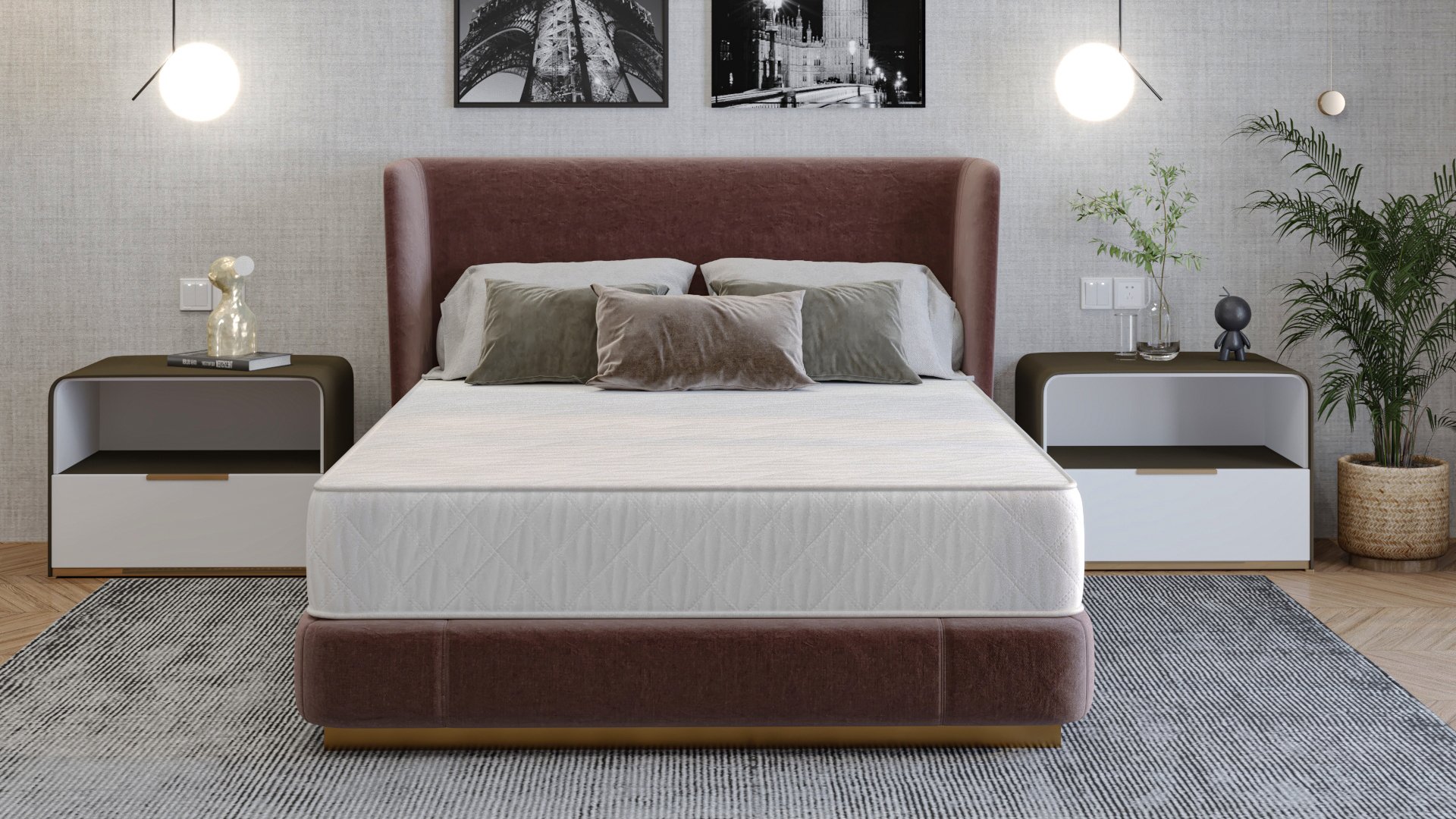 Saltea cu arcuri SomnART LETTO Plus 140×200, înălțime 24 cm, ortopedică, husă matlasată, duritate tare