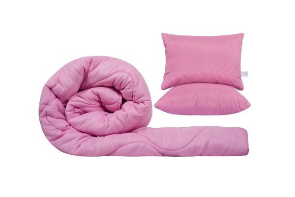 Pachet 1 Set SomnART gama Coral, Pilota 200×220 cm si 2 perne 50×70 cm + Cuvertura Microfibra, 210×240, Sweet Liliac