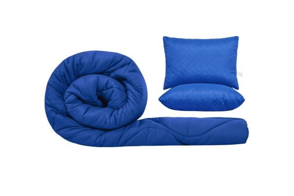 Set SomnART gama Coral, Pilota 200×220 cm si 2 perne 50×70 cm  Ultramarin