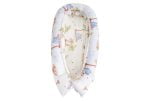 Pozitionator multifunctional 3 in 1 Baby Nest SomnART, perna de gravide + perna de alaptat + protectie patut, cu 3 fermoare, bumbac, Ursuleti