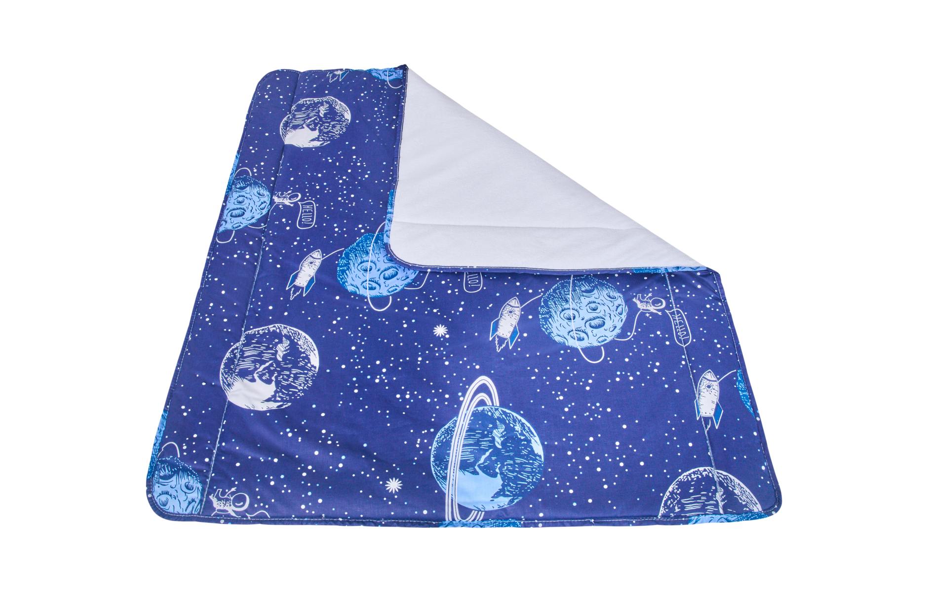 Patura impermeabila bebe, bumbac frotir, SomnART, 100×110 cm, Comete Cosmos Patura impermeabila bebe, bumbac frotir, SomnART, 100×110 cm, Comete Cosmos