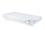 Saltea cu spumă poliuretanică HypoallergenicMed 80×160, înălțime 10 cm, pentru bebeluși și copii, husă bumbac, fermitate medie