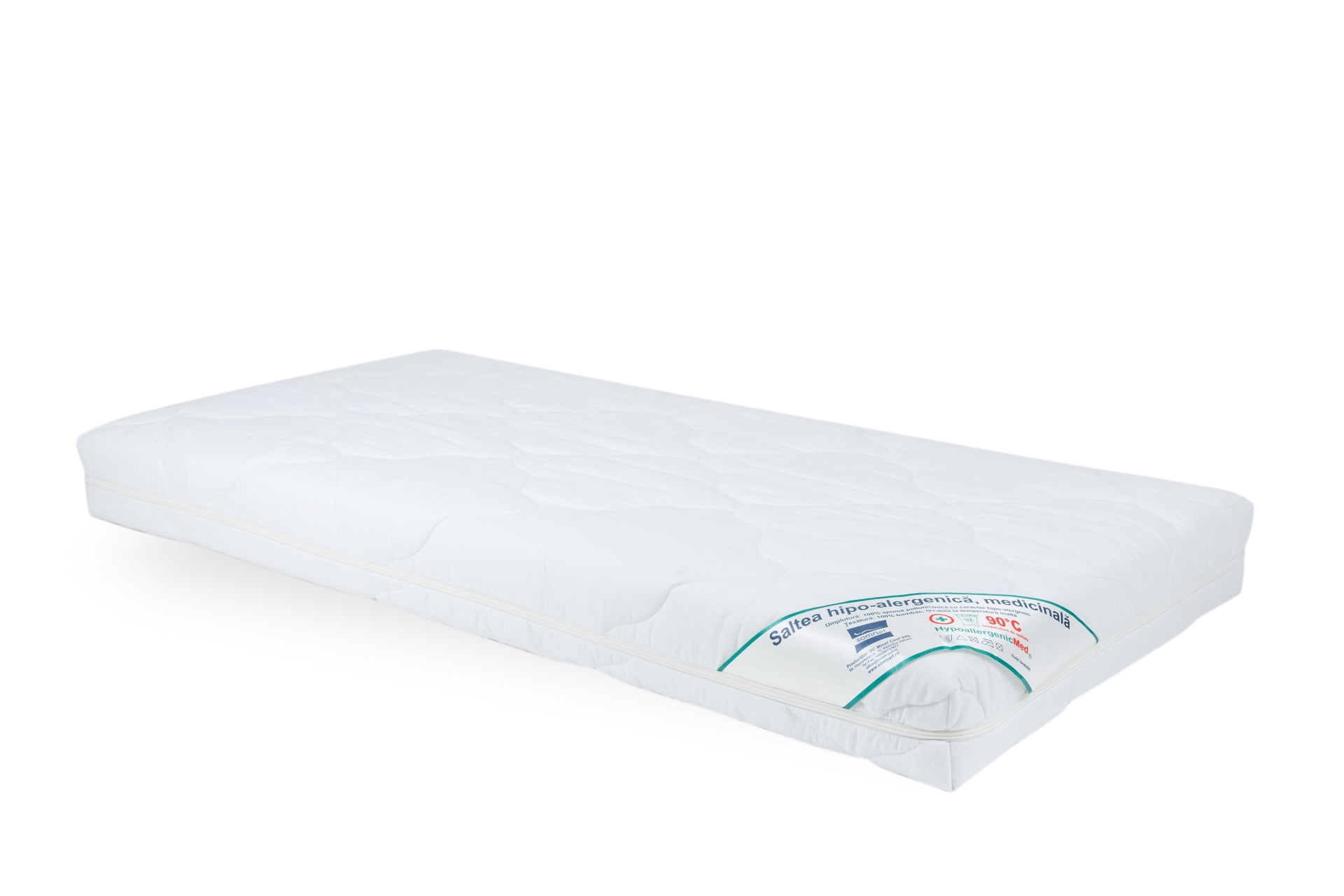 Saltea cu spumă poliuretanică HypoallergenicMed 80×160, înălțime 10 cm, pentru bebeluși și copii, husă bumbac, fermitate medie Saltea cu spumă poliuretanică HypoallergenicMed 80×160, înălțime 10 cm, pentru bebeluși și copii, husă bumbac, fermitate medie