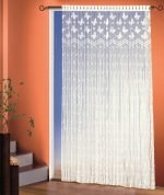 Perdea franjuri, Luise, pentru prindere pe teava, Luise, L135 x H245, alb