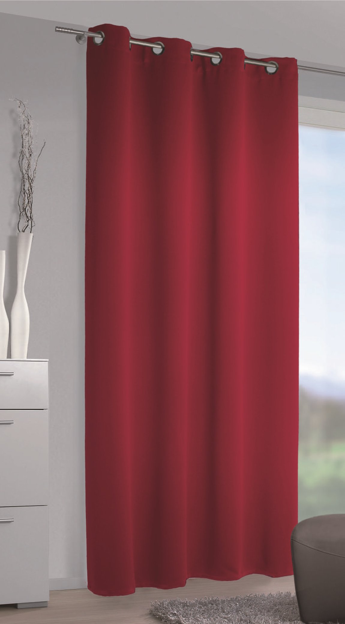 Draperie dimout, cu inele, Cannes Dimout, L135 x H245, roz-gold