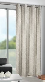 Draperie blackout, cu inele, Marlin Blackout, L135 x H245, gri cu crem