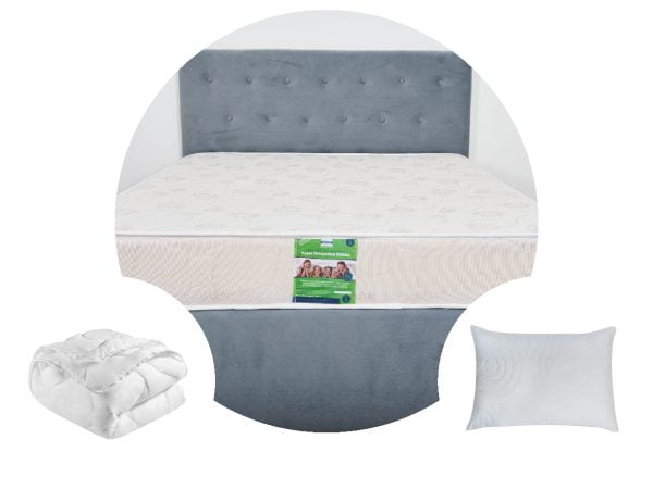 Pachet 1 Saltea ortopedica SomnART DORMA, cu arcuri, 120x200x20 cm + 1 Pilota matlasata 150×200  + 1 perna 50×70