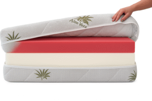 Husa saltea 140x200x14, Aloe Vera, matlasata,  lavabila, detasabila, cu fermoar 4 laturi