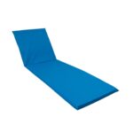 Saltea cu spumă poliuretanică Somnart 60×185, înălțime 4 cm, pentru șezlong, doua segmente, husă impermeabilă, culoare albastru deschis