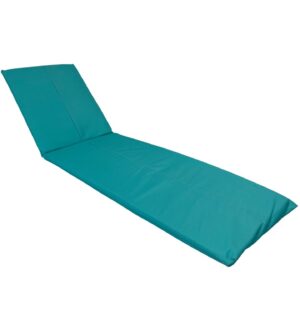 Saltea cu spumă poliuretanică Somnart 60×185, înălțime 4 cm, pentru șezlong, doua segmente, husă impermeabilă, culoare turcoaz