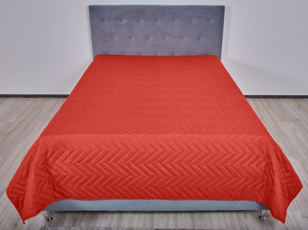 Pachet 1 Set SomnART gama Coral, Pilota 200×220 cm si 2 perne 50×70 cm + Cuvertura Microfibra, 210×240, Rosu