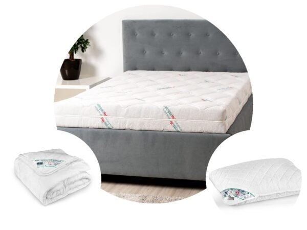Pachet 1 Saltea HypoallergenicMed Antibacteria SomnART 90x200x18 cm + Pilota HypoallergenicMed 150×200 + 1 perna 50×70