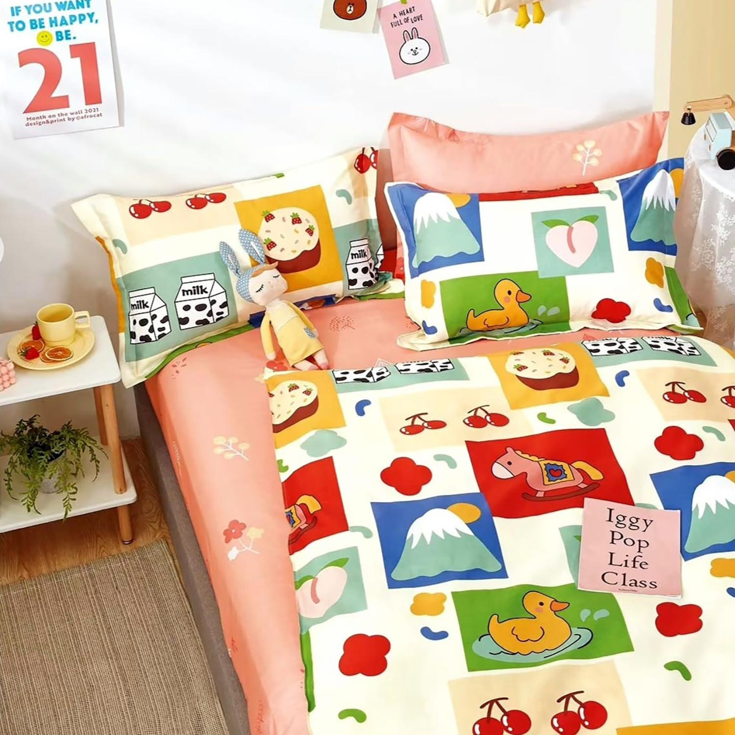 Lenjerie de pat Percale 1P, 3 piese, cearceaf pat clasic 160cm x 240cm, cearceaf pilota 150cm x 220cm, 1 fata perna 50 x 70, PRC19