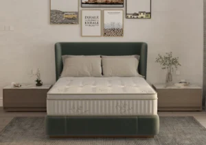 Saltea cu memorie si arcuri Bambus Super Confort Pocket Multilayer 90×200, inaltime 25 cm, husa matlasata, sistem 3D, manere, fermitate medie