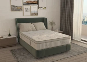Saltea cu memorie si arcuri Bambus Super Confort Pocket Multilayer 140×200, inaltime 25 cm, husa matlasata, sistem 3D, manere, fermitate medie