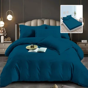 Set lenjerie de pat pentru 2 persoane XXL, Bumbac Damasc Policotton, 6 piese, Cearceaf pat cu elastic, Cearceaf pilota 200×230, Fete de perne 50×70 x 2, Fete de perne 70×70 x 2, 6DPH26