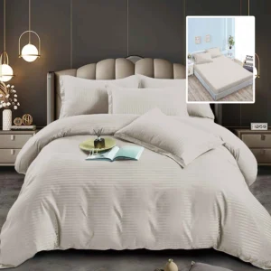 Set lenjerie de pat pentru 2 persoane XXL, Bumbac Damasc Policotton, 6 piese, Cearceaf pat cu elastic, Cearceaf pilota 200×230, Fete de perne 50×70 x 2, Fete de perne 70×70 x 2, 6DPH34