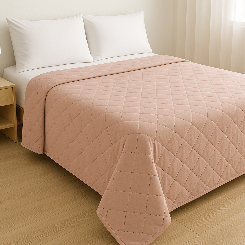 Cuvertura de pat velour, Somnart, 220×240 cm, crem
