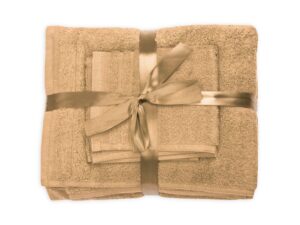 Set prosoape bumbac Somnart, 600gsm, de fata 50×90 cm + de corp 70×140 + de maini 30×50 cm – bej