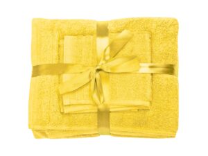 Set prosoape bumbac Somnart, 600gsm, de fata 50×90 cm + de corp 70×140 + de maini 30×50 cm – galben