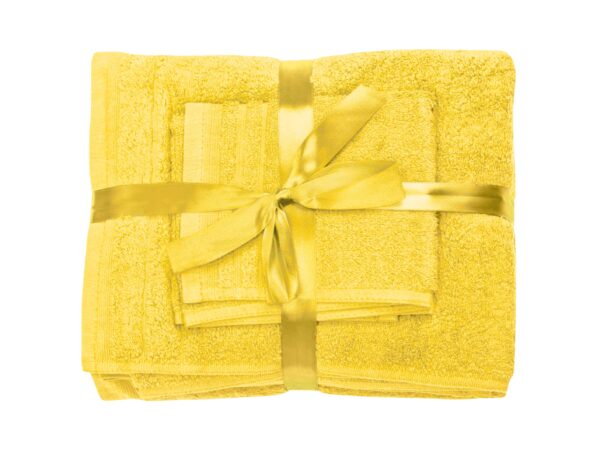 Set prosoape bumbac Somnart, 600gsm, de fata 50×90 cm + de corp 70×140 + de maini 30×50 cm – galben