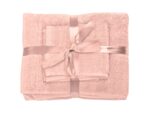 Set prosoape bumbac Somnart, 600gsm, de fata 50×90 cm + de corp 70×140 + de maini 30×50 cm – roz