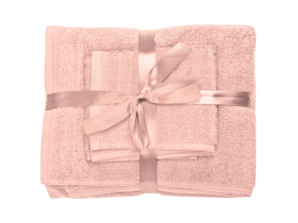 Set prosoape bumbac Somnart, 600gsm, de fata 50×90 cm + de corp 70×140 + de maini 30×50 cm – roz