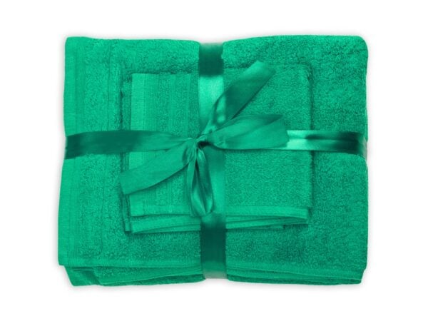 Set prosoape bumbac Somnart, 600gsm, de fata 50×90 cm + de corp 70×140 + de maini 30×50 cm – verde