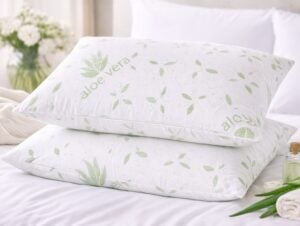 Set 2 Perne 50×70 Somnart Belina Aloe Vera, microfibra, lavabile la masina