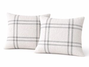 Set 2 Perne 60×60 Somnart Belina Grid, microfibra, lavabile la masina