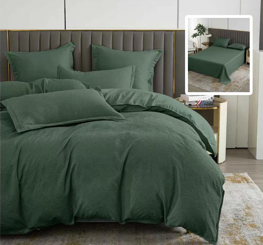 Lenjerie de pat 6 piese, Natur Uni Baroque, cearceaf pat clasic, cearceaf pilota 200×230, 2 fete perna 50×70, 2 fete perna 70×70, Antracit