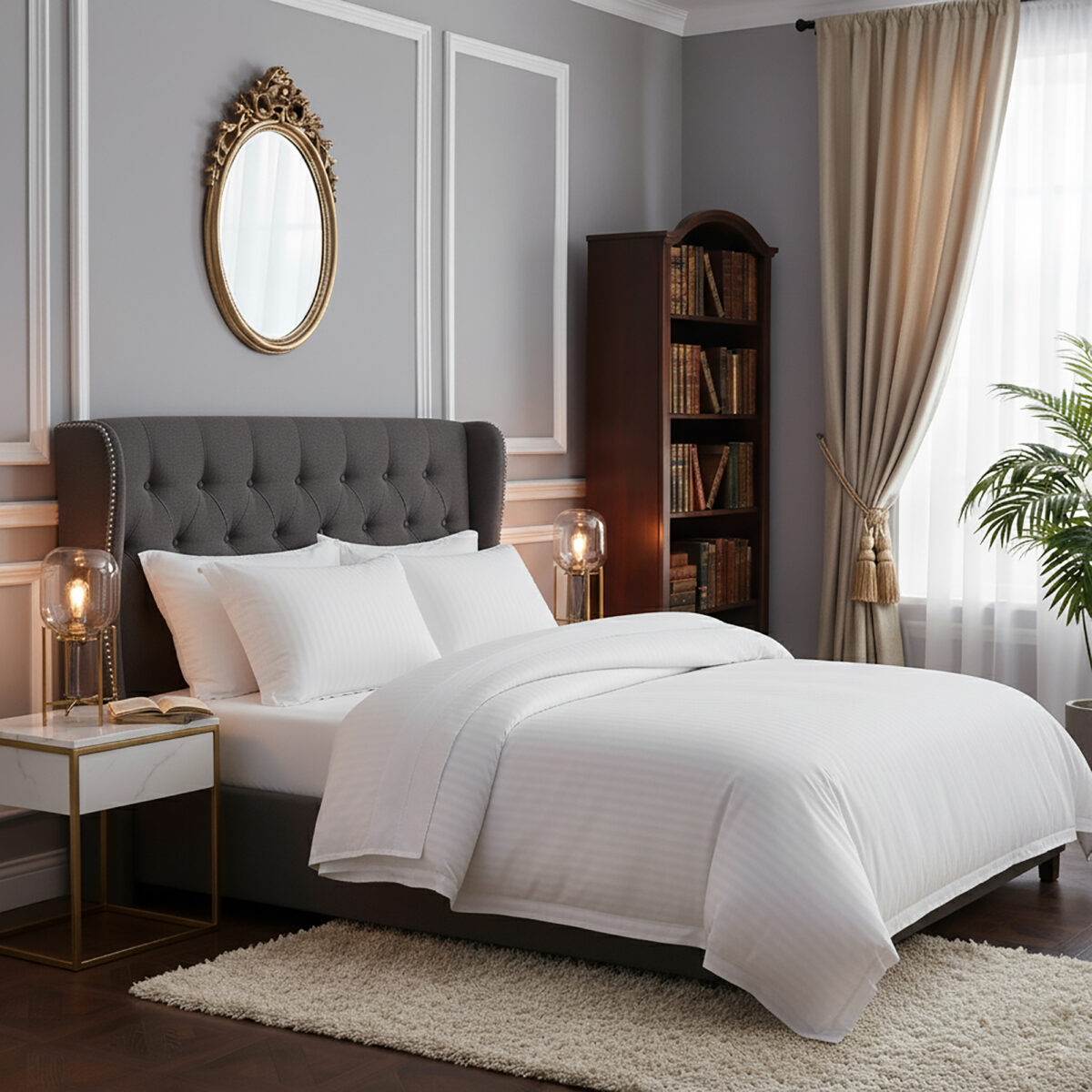 Lenjerie de pat pentru 1 persoana, Bumbac Damasc 100%, 3 piese, Cearceaf pat 160×240, Cearceaf pilota 150×210, Fete de perne 50×70, alb Lenjerie de pat pentru 1 persoana, Bumbac Damasc 100%, 3 piese, Cearceaf pat 160×240, Cearceaf pilota 150×210, Fete de perne 50×70, alb